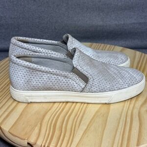 Naturalizer Aileen Metallic Silver Perforated Leather Slip On Sneakers Womens 9M